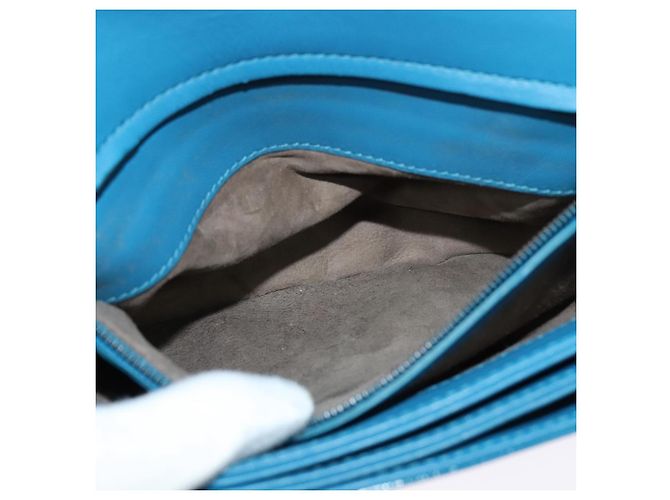 Autre Marque Borsa a Spalla in Pelle Blu INTRECCIATO di BOTTEGA VENETA Auth bs28779 - vista 22