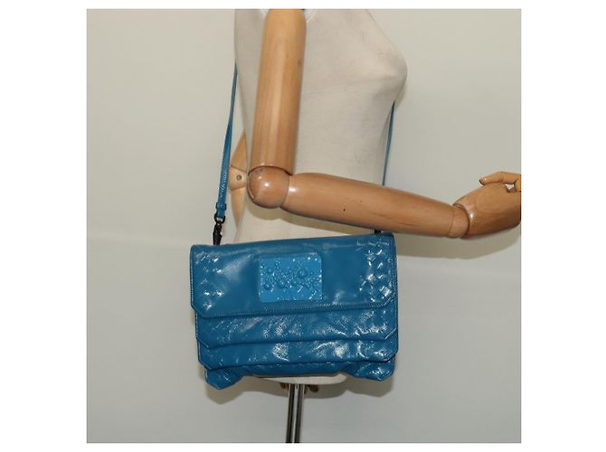 Autre Marque Borsa a Spalla in Pelle Blu INTRECCIATO di BOTTEGA VENETA Auth bs28779 - vista 25