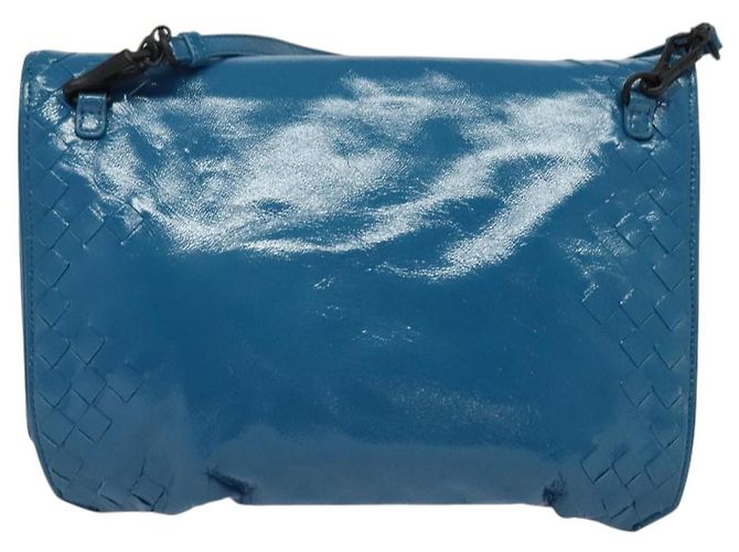 Autre Marque Borsa a Spalla in Pelle Blu INTRECCIATO di BOTTEGA VENETA Auth bs28779 - vista 3