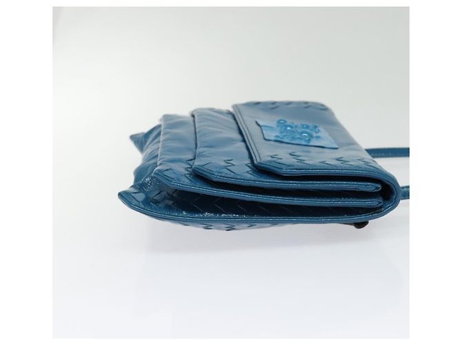Autre Marque Borsa a Spalla in Pelle Blu INTRECCIATO di BOTTEGA VENETA Auth bs28779 - vista 5