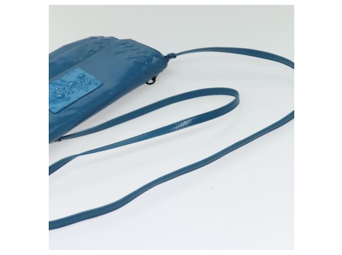 Autre Marque Borsa a Spalla in Pelle Blu INTRECCIATO di BOTTEGA VENETA Auth bs28779 - vista 7
