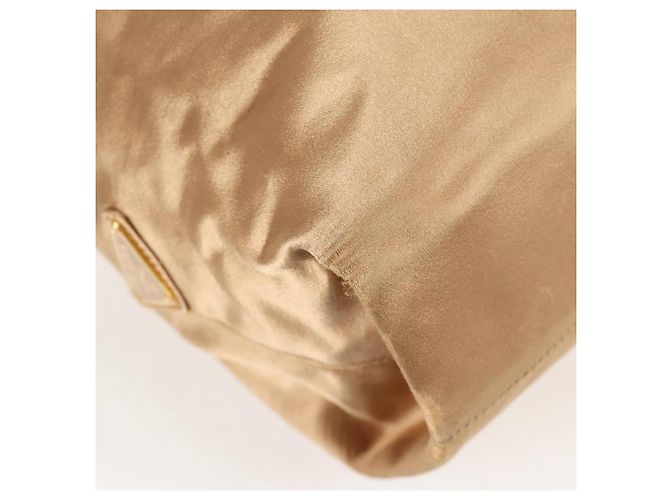 Tote PRADA Kettentasche Satin Gold Auth 129815 Golden - Ansicht 12
