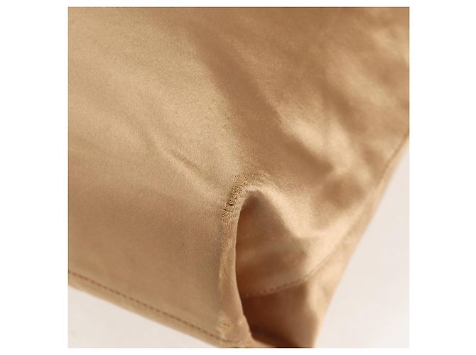 Tote PRADA Kettentasche Satin Gold Auth 129815 Golden - Ansicht 13
