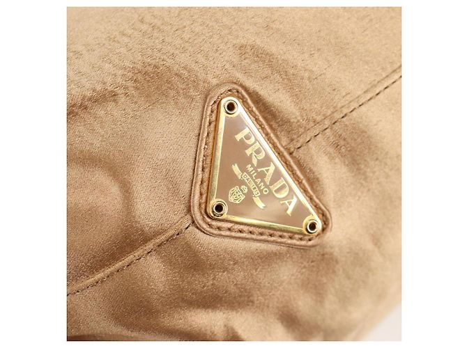Tote PRADA Kettentasche Satin Gold Auth 129815 Golden - Ansicht 16