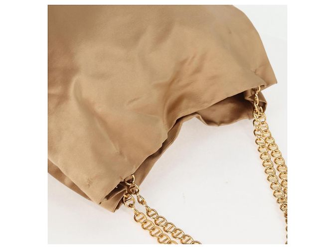 Tote PRADA Kettentasche Satin Gold Auth 129815 Golden - Ansicht 7