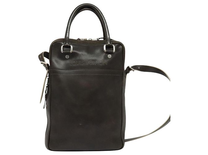 LOUIS VUITTON Pelle Bequia Borsa Documenti Verticale Marrone Scuro LV Auth 129732 - vista 13