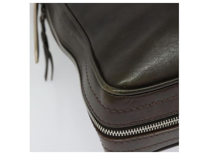 LOUIS VUITTON Pelle Bequia Borsa Documenti Verticale Marrone Scuro LV Auth 129732 - vista 16