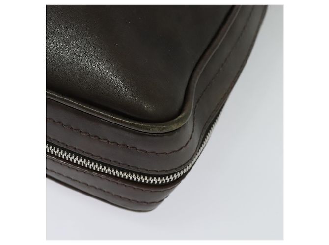 LOUIS VUITTON Pelle Bequia Borsa Documenti Verticale Marrone Scuro LV Auth 129732 - vista 17