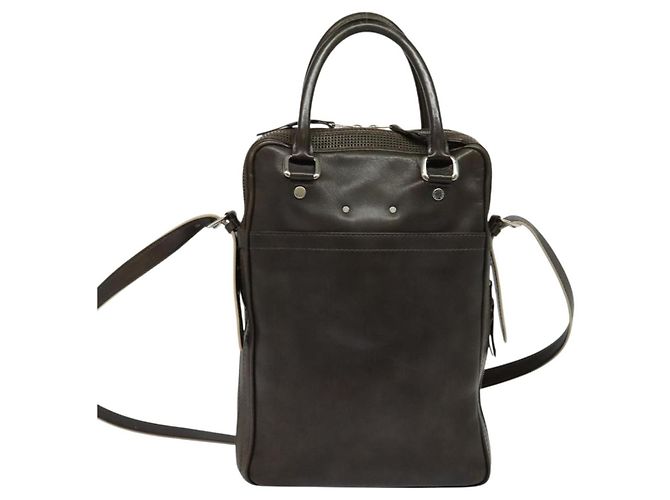LOUIS VUITTON Pelle Bequia Borsa Documenti Verticale Marrone Scuro LV Auth 129732 - vista 2