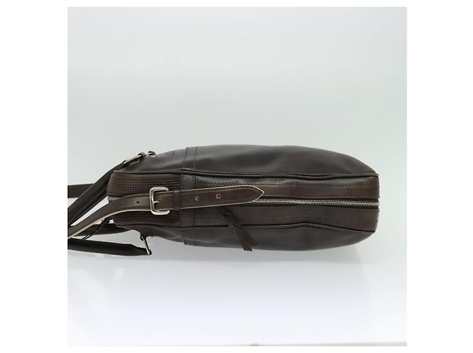 LOUIS VUITTON Pelle Bequia Borsa Documenti Verticale Marrone Scuro LV Auth 129732 - vista 3