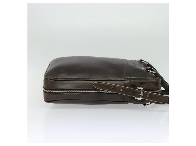LOUIS VUITTON Pelle Bequia Borsa Documenti Verticale Marrone Scuro LV Auth 129732 - vista 4