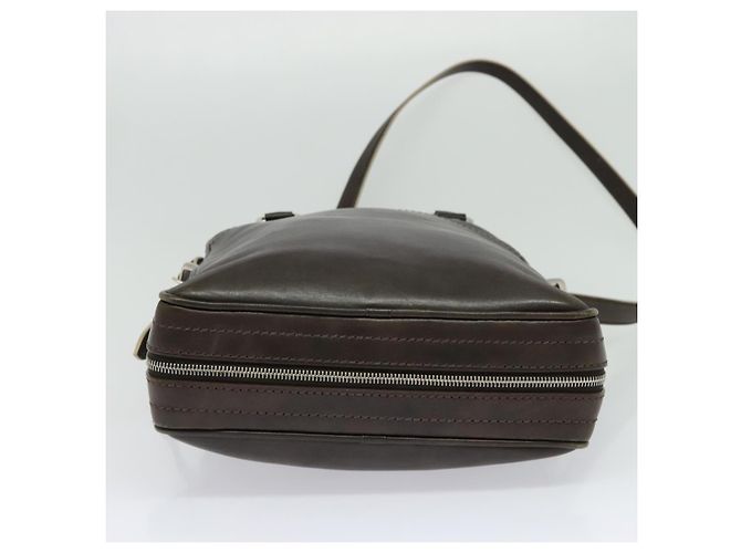 LOUIS VUITTON Pelle Bequia Borsa Documenti Verticale Marrone Scuro LV Auth 129732 - vista 5