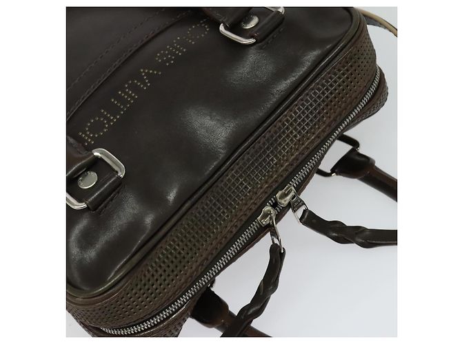 LOUIS VUITTON Pelle Bequia Borsa Documenti Verticale Marrone Scuro LV Auth 129732 - vista 6