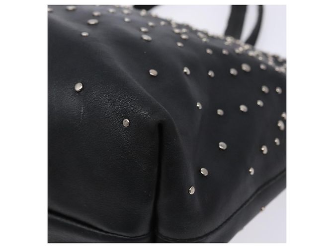 Borsa Tote Gancini in pelle nera e argento di Salvatore Ferragamo Auth bs28720 Nero - vista 10