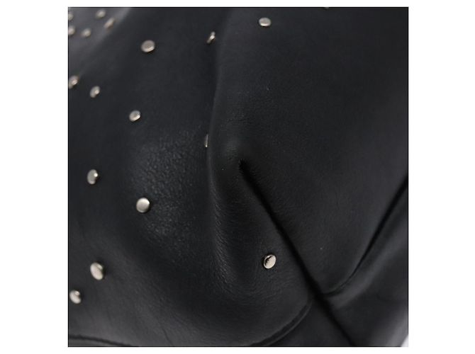 Borsa Tote Gancini in pelle nera e argento di Salvatore Ferragamo Auth bs28720 Nero - vista 11