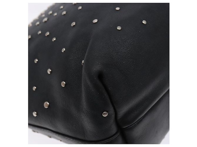 Borsa Tote Gancini in pelle nera e argento di Salvatore Ferragamo Auth bs28720 Nero - vista 13