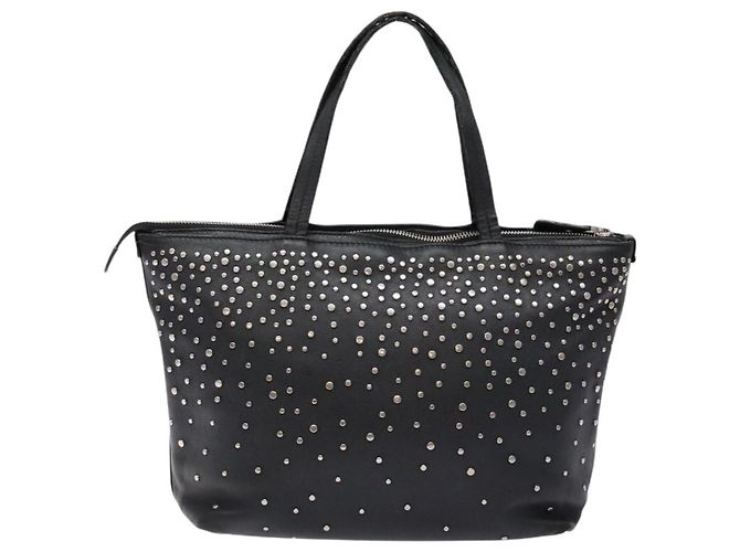 Borsa Tote Gancini in pelle nera e argento di Salvatore Ferragamo Auth bs28720 Nero - vista 3