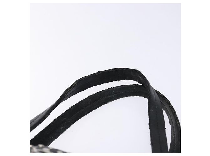 Borsa Tote Gancini in pelle nera e argento di Salvatore Ferragamo Auth bs28720 Nero - vista 8