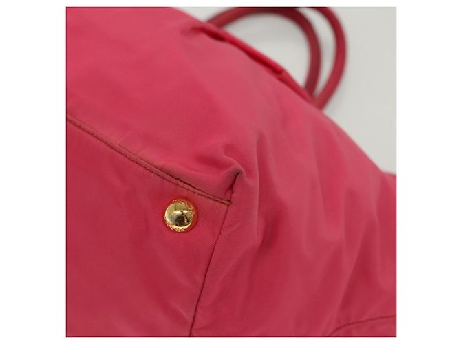 PRADA Borsa a mano in nylon rosa oro Auth 139304 D'oro - vista 11
