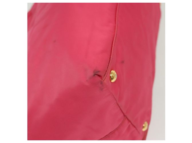 PRADA Borsa a mano in nylon rosa oro Auth 139304 D'oro - vista 12