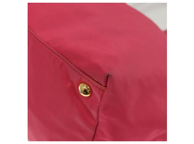 PRADA Borsa a mano in nylon rosa oro Auth 139304 D'oro - vista 13