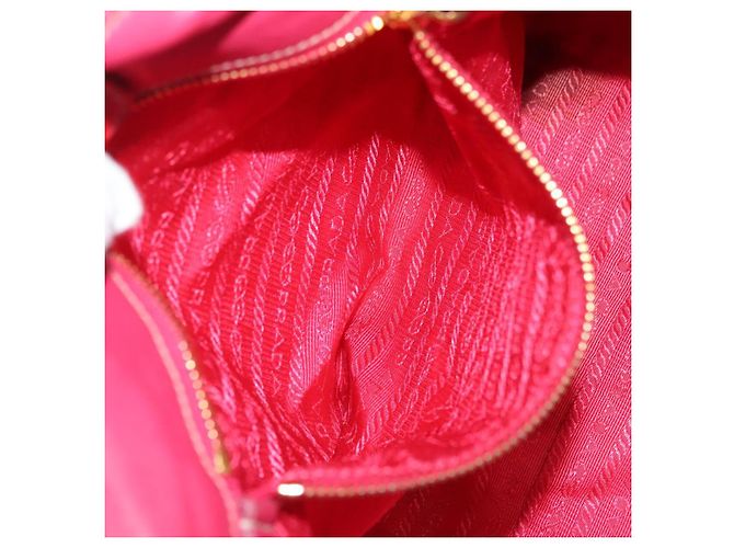 PRADA Borsa a mano in nylon rosa oro Auth 139304 D'oro - vista 19