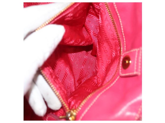 PRADA Borsa a mano in nylon rosa oro Auth 139304 D'oro - vista 20