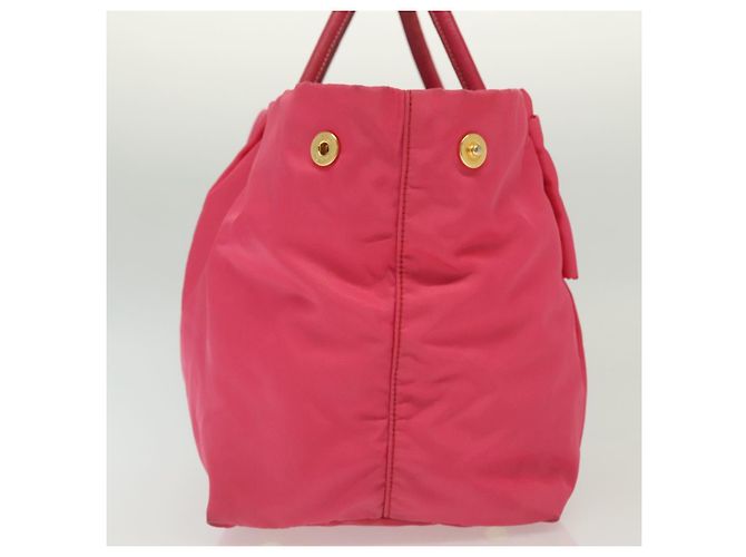 PRADA Borsa a mano in nylon rosa oro Auth 139304 D'oro - vista 5