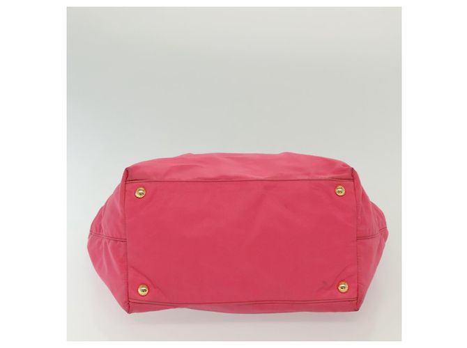 PRADA Borsa a mano in nylon rosa oro Auth 139304 D'oro - vista 9