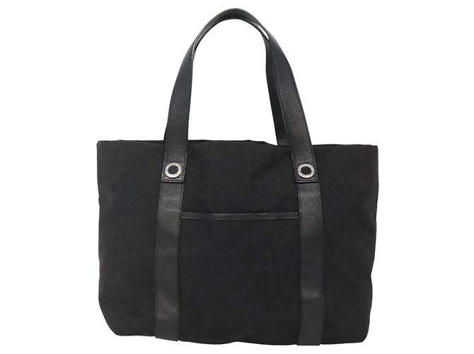 Bulgari Borsa Tote BVLGARI Logo Mania in tela nera e argento autentica bs28748 - vista 13