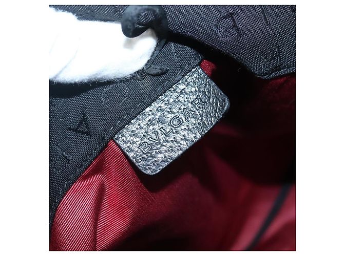 Bulgari Borsa Tote BVLGARI Logo Mania in tela nera e argento autentica bs28748 - vista 17