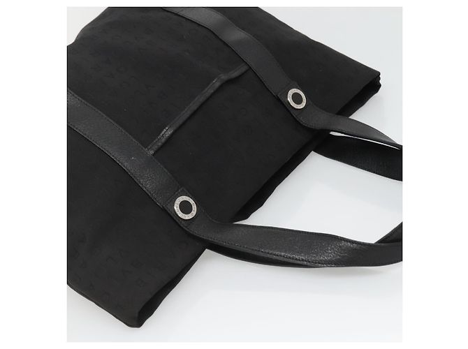 Bulgari Borsa Tote BVLGARI Logo Mania in tela nera e argento autentica bs28748 - vista 6