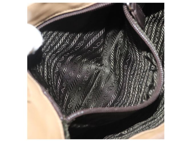 PRADA Tote Tasche Nylon Beige Silber Auth bs28686 - Ansicht 11