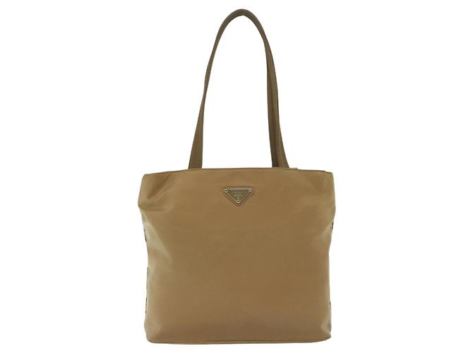 PRADA Tote Tasche Nylon Beige Silber Auth bs28686 - Ansicht 13