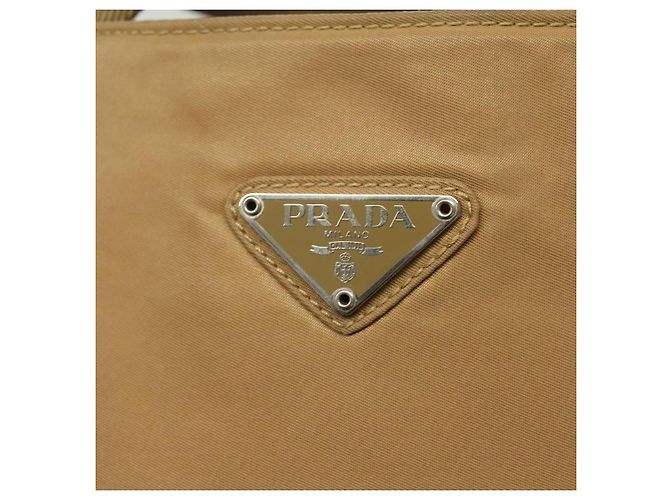 PRADA Tote Tasche Nylon Beige Silber Auth bs28686 - Ansicht 17
