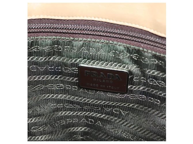 PRADA Tote Tasche Nylon Beige Silber Auth bs28686 - Ansicht 18
