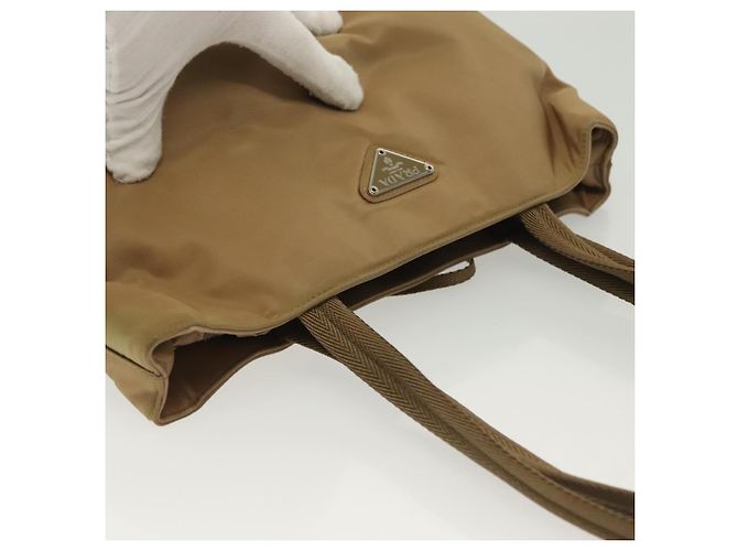 PRADA Tote Tasche Nylon Beige Silber Auth bs28686 - Ansicht 6