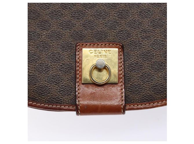 Céline Borsa a spalla in tela Macadam CELINE in pelle PVC marrone oro Auth 138815 D'oro - vista 14
