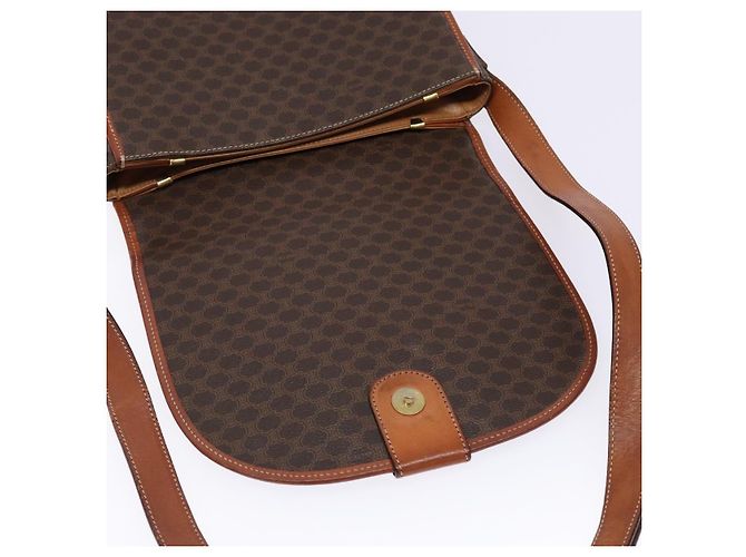Céline Borsa a spalla in tela Macadam CELINE in pelle PVC marrone oro Auth 138815 D'oro - vista 15