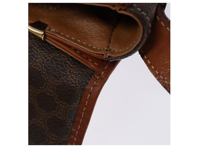 Céline Borsa a spalla in tela Macadam CELINE in pelle PVC marrone oro Auth 138815 D'oro - vista 16