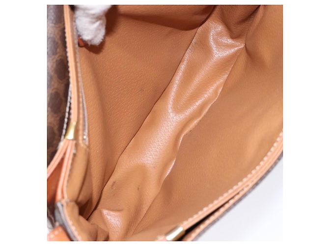 Céline Borsa a spalla in tela Macadam CELINE in pelle PVC marrone oro Auth 138815 D'oro - vista 18