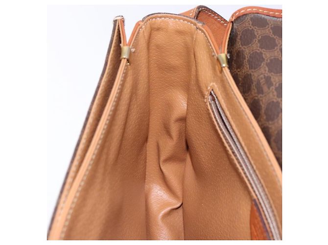 Céline Borsa a spalla in tela Macadam CELINE in pelle PVC marrone oro Auth 138815 D'oro - vista 20