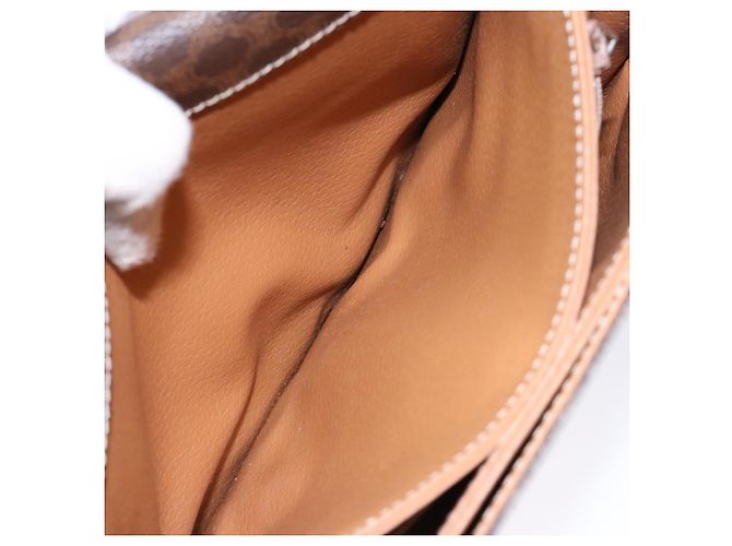 Céline Borsa a spalla in tela Macadam CELINE in pelle PVC marrone oro Auth 138815 D'oro - vista 23