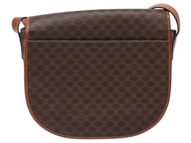 Céline Borsa a spalla in tela Macadam CELINE in pelle PVC marrone oro Auth 138815 D'oro - vista 3