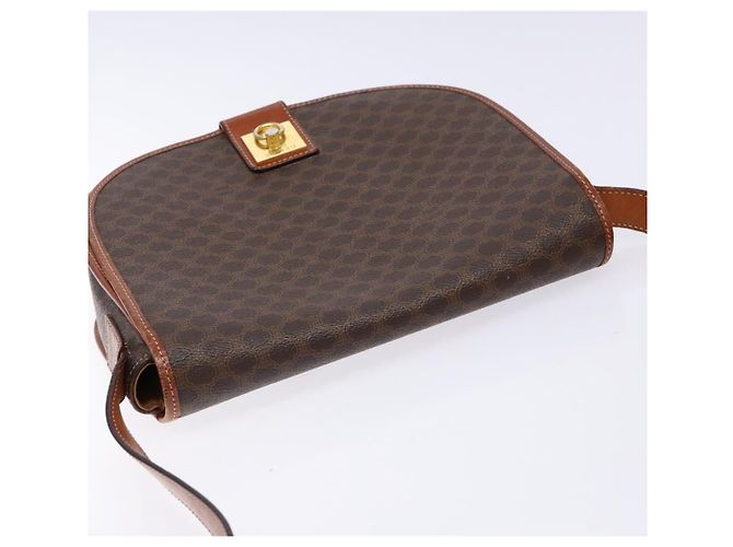 Céline Borsa a spalla in tela Macadam CELINE in pelle PVC marrone oro Auth 138815 D'oro - vista 6
