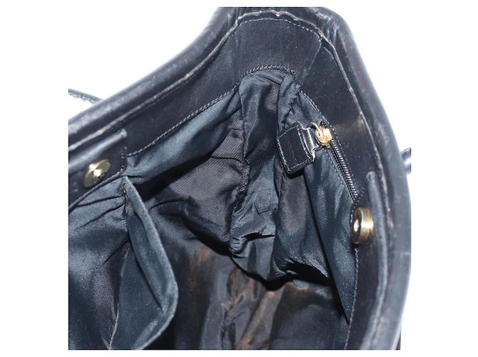 Céline Borsa Tote in Nylon Nero Oro Auth 136206 D'oro - vista 18