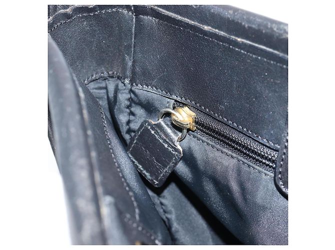 Céline Borsa Tote in Nylon Nero Oro Auth 136206 D'oro - vista 19