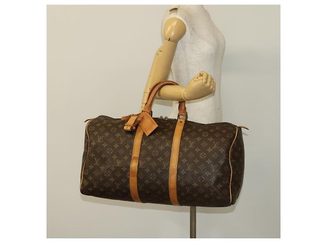 LOUIS VUITTON Borsa Boston Monogram Keepall 50 M41426 LV Auth 137095 Monogramma - vista 23