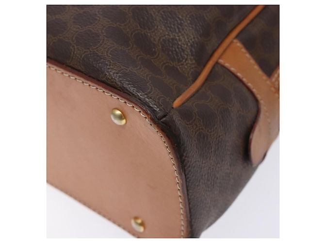 Céline Borsa a mano in tela Macadam CELINE in pelle PVC marrone oro Auth ki5970 D'oro - vista 10