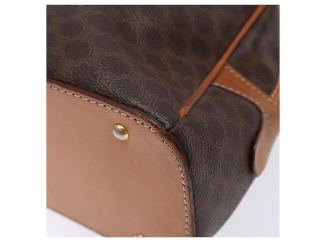 Céline Borsa a mano in tela Macadam CELINE in pelle PVC marrone oro Auth ki5970 D'oro - vista 12